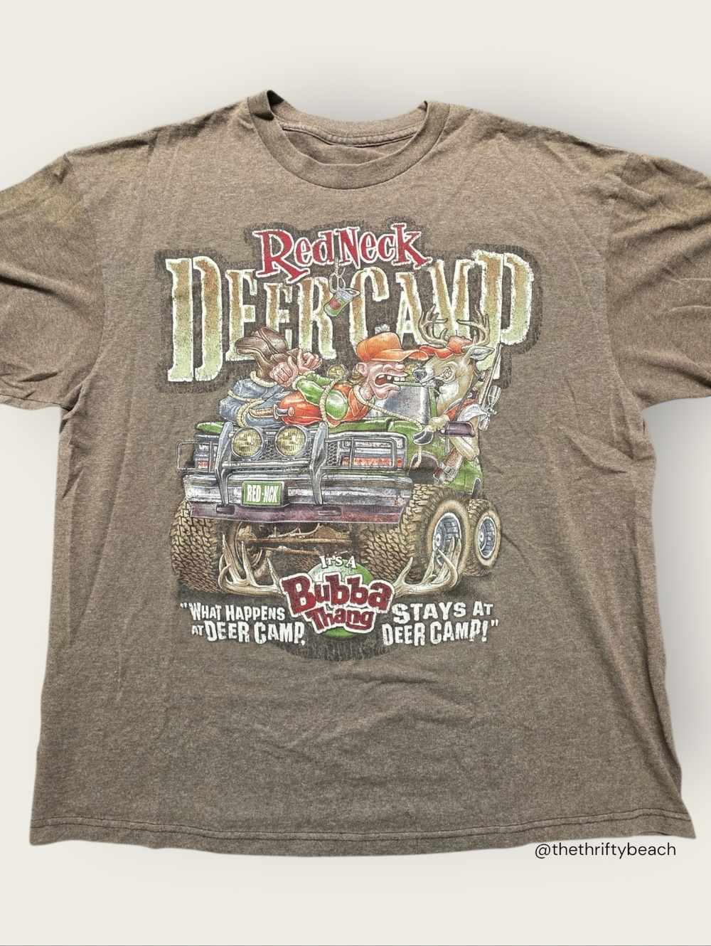 Vintage Y2K Redneck Deer Camp Graphic Tee - It's A Bubba Thang Hunting Shirt